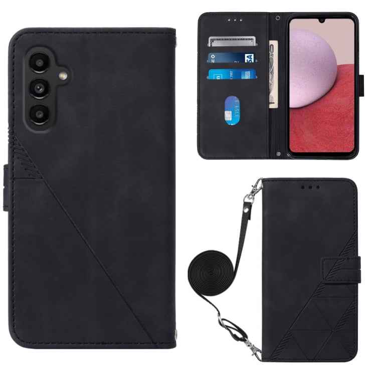 Crossbody 3D Embossed Flip Leather Phone Case, For Samsung Galaxy A25 5G / A24, For Samsung Galaxy A15, For Samsung Galaxy Z Fold5 5G, For Samsung Galaxy A05, For Samsung Galaxy Z Flip5 5G, For Samsung Galaxy S23 FE 5G, For Samsung Galaxy A05s