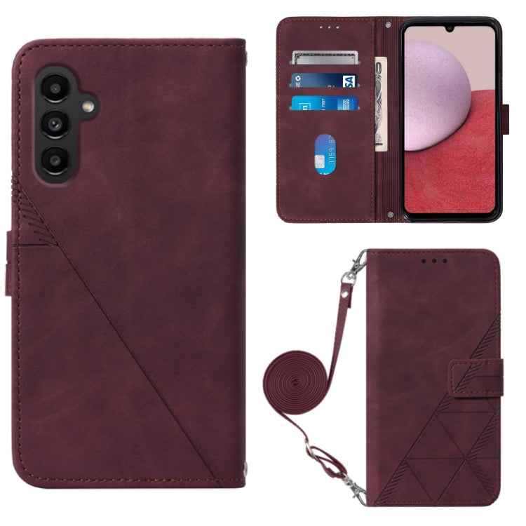 Crossbody 3D Embossed Flip Leather Phone Case, For Samsung Galaxy A25 5G / A24, For Samsung Galaxy A15, For Samsung Galaxy Z Fold5 5G, For Samsung Galaxy A05, For Samsung Galaxy Z Flip5 5G, For Samsung Galaxy S23 FE 5G, For Samsung Galaxy A05s