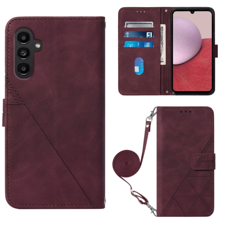 Crossbody 3D Embossed Flip Leather Phone Case, For Samsung Galaxy A25 5G / A24, For Samsung Galaxy A15, For Samsung Galaxy Z Fold5 5G, For Samsung Galaxy Z Flip5 5G, For Samsung Galaxy S23 FE 5G, For Samsung Galaxy A05, For Samsung Galaxy A05s