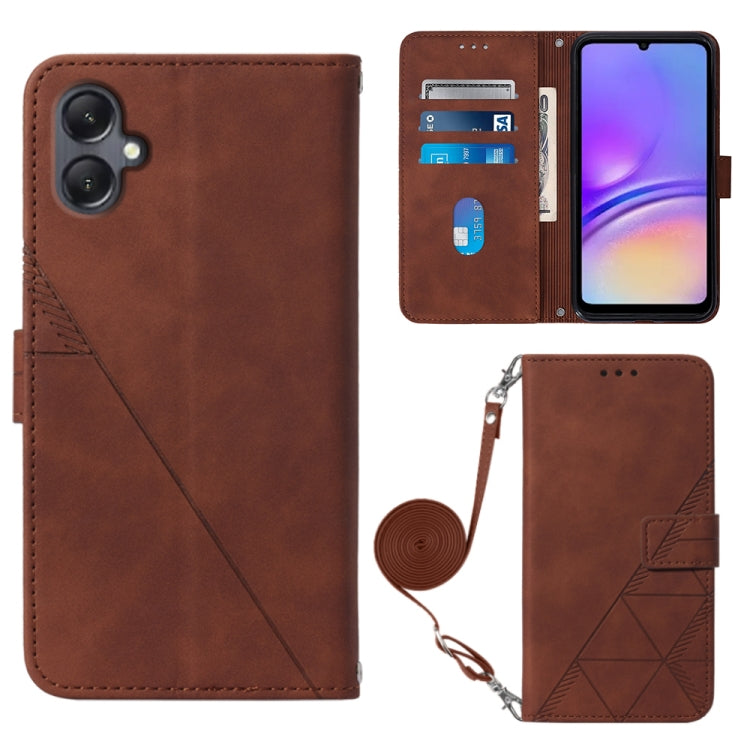 Crossbody 3D Embossed Flip Leather Phone Case, For Samsung Galaxy A25 5G / A24, For Samsung Galaxy A15, For Samsung Galaxy Z Fold5 5G, For Samsung Galaxy A05, For Samsung Galaxy Z Flip5 5G, For Samsung Galaxy S23 FE 5G, For Samsung Galaxy A05s