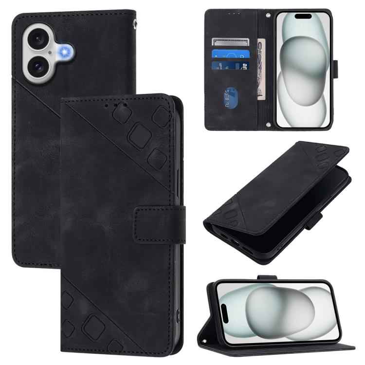 Skin-feel Embossed Leather Phone Case, For iPhone 17 Pro Max, For iPhone 17 Pro, For iPhone 17, For iPhone Air, For iPhone SE 2024, For iPhone 16 Pro Max, For iPhone 16 Pro, For iPhone 16 Plus