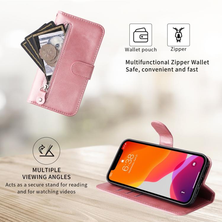 Fashion Calf Texture Zipper Leather Phone Case, For vivo S20 Pro, For vivo Y19s, For vivo X200, For vivo X200 Pro mini, For vivo X200 Pro, For vivo V40 Lite 4G / 5G IDN, For vivo Y300 Pro, For vivo Y38 5G / T3x 5G Global                                ...