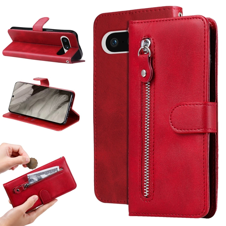 Fashion Calf Texture Zipper Leather Phone Case, For Google Pixel 8, For Google Pixel 7a, For Google Pixel 7 Pro, For Google Pixel 7