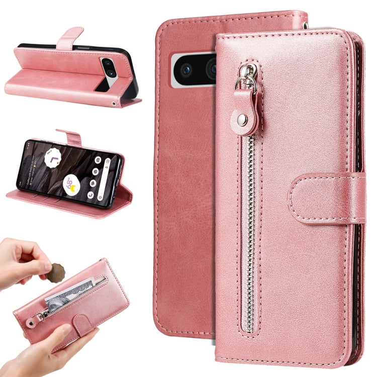 Fashion Calf Texture Zipper Leather Phone Case, For Google Pixel 8, For Google Pixel 7a, For Google Pixel 7 Pro, For Google Pixel 7