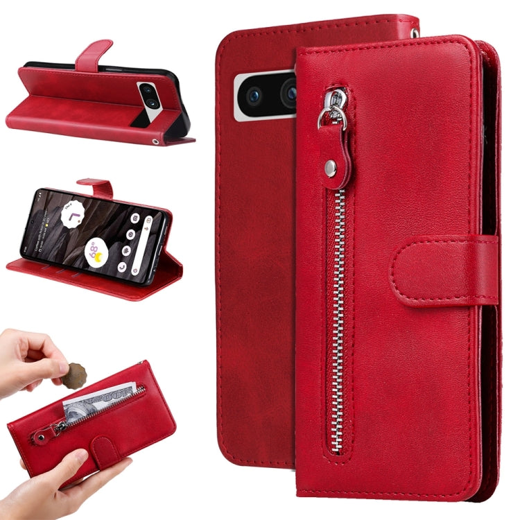 Fashion Calf Texture Zipper Leather Phone Case, For Google Pixel 8, For Google Pixel 7a, For Google Pixel 7 Pro, For Google Pixel 7