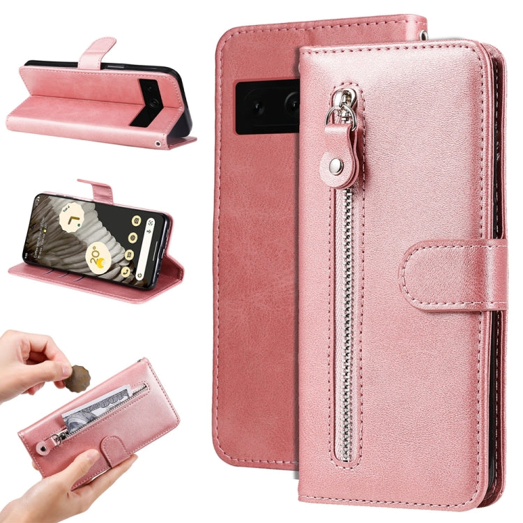 Fashion Calf Texture Zipper Leather Phone Case, For Google Pixel 8, For Google Pixel 7a, For Google Pixel 7 Pro, For Google Pixel 7