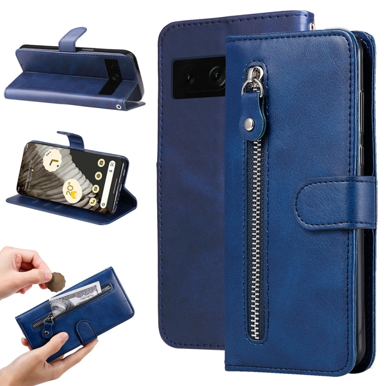Fashion Calf Texture Zipper Leather Phone Case, For Google Pixel 8, For Google Pixel 7a, For Google Pixel 7 Pro, For Google Pixel 7