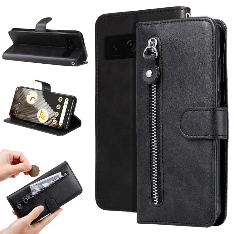 Fashion Calf Texture Zipper Leather Phone Case, For Google Pixel 8, For Google Pixel 7a, For Google Pixel 7 Pro, For Google Pixel 7