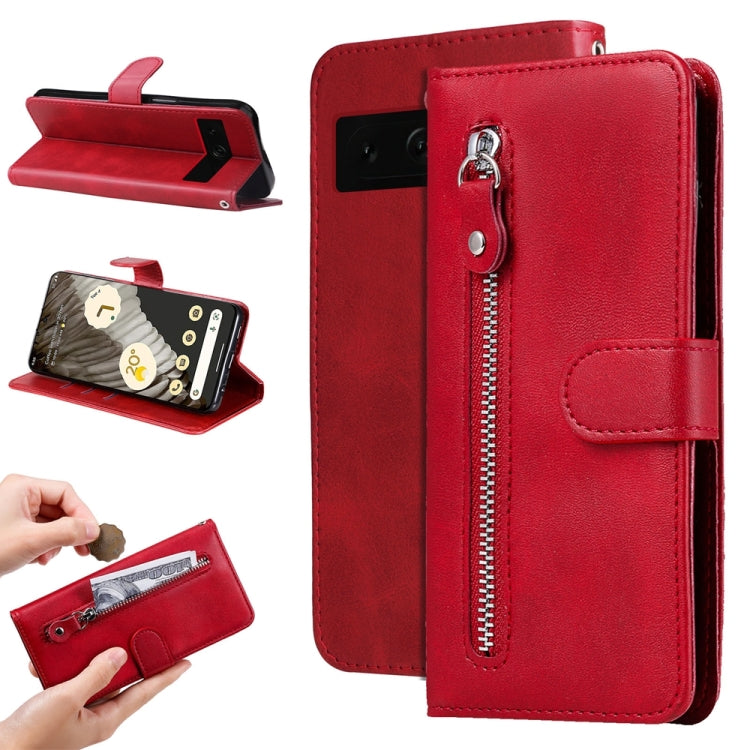 Fashion Calf Texture Zipper Leather Phone Case, For Google Pixel 8, For Google Pixel 7a, For Google Pixel 7 Pro, For Google Pixel 7