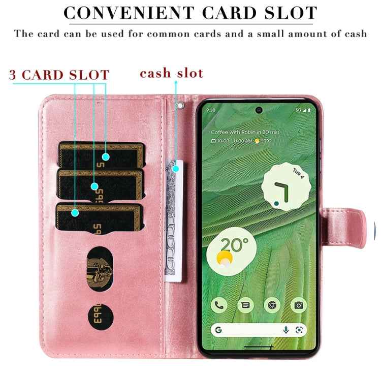 Fashion Calf Texture Zipper Leather Phone Case, For Google Pixel 7