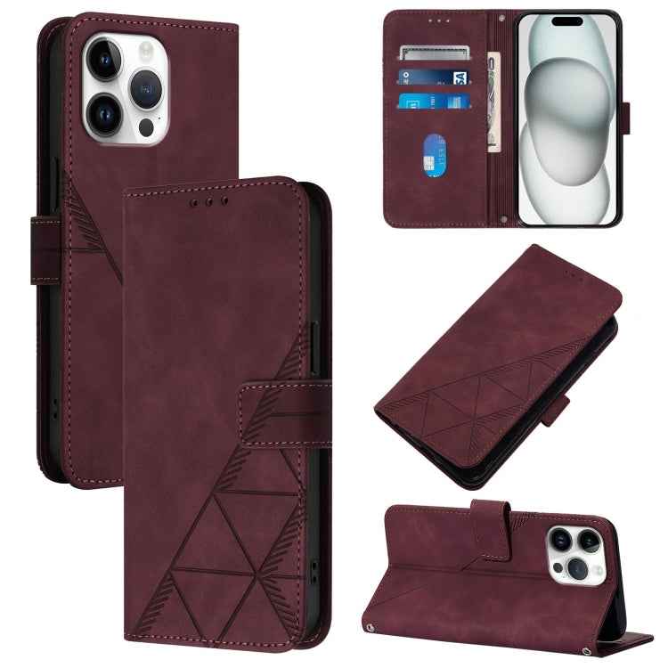 Crossbody 3D Embossed Flip Leather Phone Case, For iPhone 16e / 17e, For iPhone 17 Pro Max, For iPhone 17 Pro, For iPhone 17, For iPhone Air, For iPhone 16 Pro Max, For iPhone 16 Pro, For iPhone 16 Plus