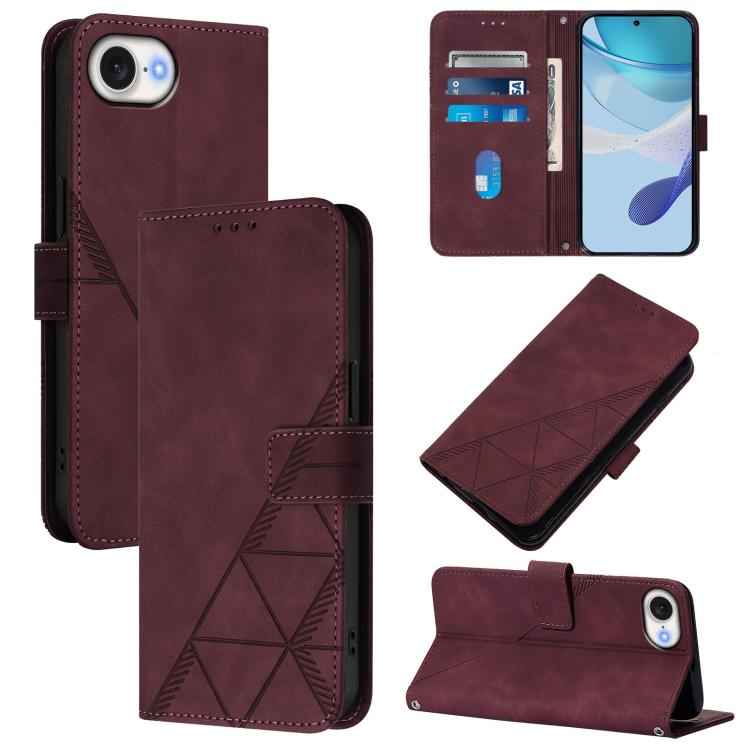 Crossbody 3D Embossed Flip Leather Phone Case, For iPhone 16e / 17e, For iPhone 17 Pro Max, For iPhone 17 Pro, For iPhone 17, For iPhone Air, For iPhone 16 Pro Max, For iPhone 16 Pro, For iPhone 16 Plus