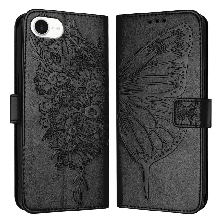 Embossed Butterfly Leather Phone Case, For iPhone 18 Pro / 17 Pro, For iPhone 18 Pro Max / 17 Pro Max, For iPhone 17e / 16e, For iPhone 17, For iPhone Air, For iPhone 16 Pro Max