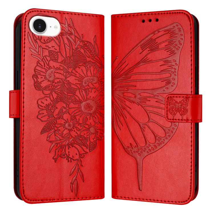 Embossed Butterfly Leather Phone Case, For iPhone 18 Pro / 17 Pro, For iPhone 18 Pro Max / 17 Pro Max, For iPhone 17e / 16e, For iPhone 17, For iPhone Air, For iPhone 16 Pro Max