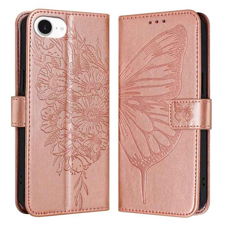 Embossed Butterfly Leather Phone Case, For iPhone 17e / 16e, For iPhone 17 Pro Max, For iPhone 17 Pro, For iPhone 17, For iPhone Air, For iPhone 16 Pro Max