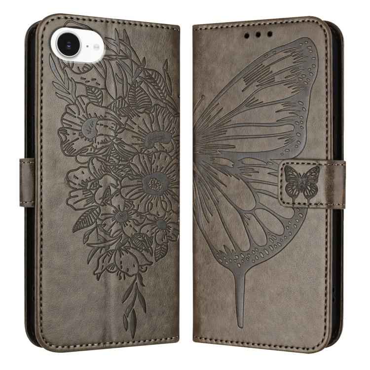 Embossed Butterfly Leather Phone Case, For iPhone 17e / 16e, For iPhone 17 Pro Max, For iPhone 17 Pro, For iPhone 17, For iPhone Air, For iPhone 16 Pro Max