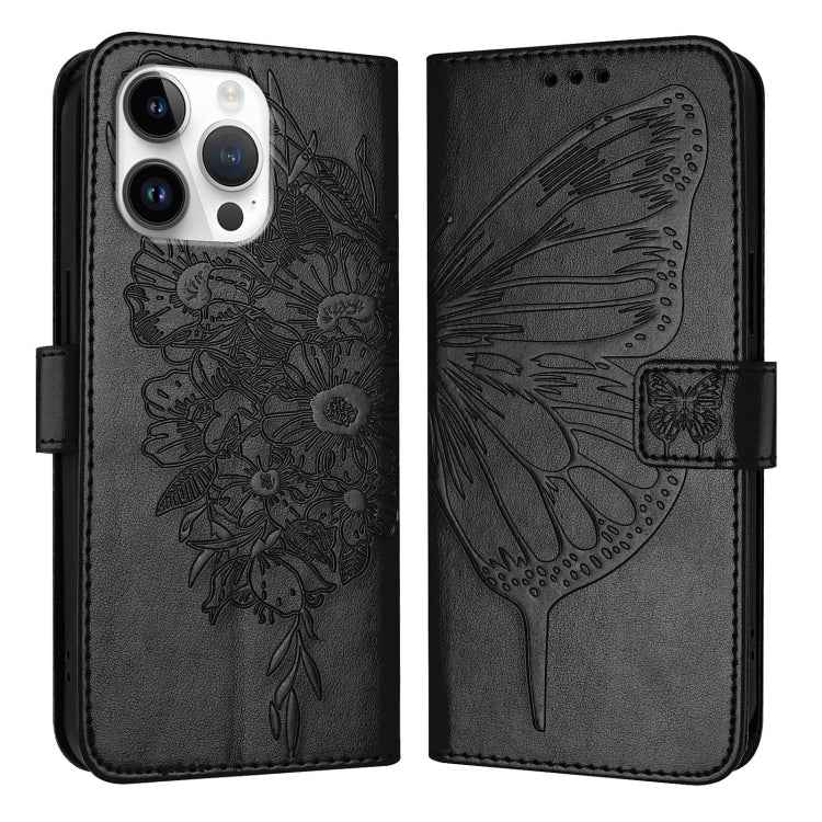 Embossed Butterfly Leather Phone Case, For iPhone 17e / 16e, For iPhone 17 Pro Max, For iPhone 17 Pro, For iPhone 17, For iPhone Air, For iPhone 16 Pro Max