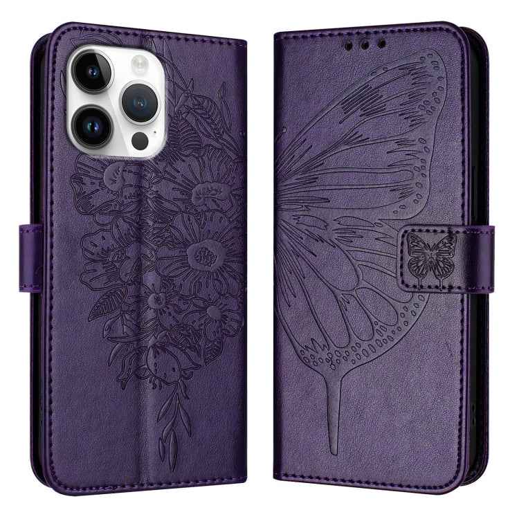 Embossed Butterfly Leather Phone Case, For iPhone 17e / 16e, For iPhone 17 Pro Max, For iPhone 17 Pro, For iPhone 17, For iPhone Air, For iPhone 16 Pro Max