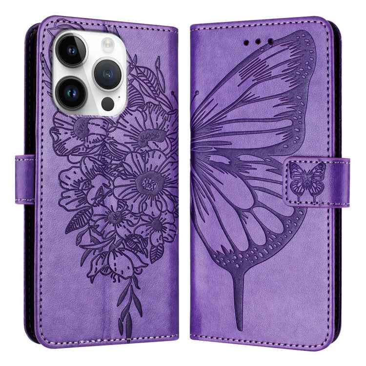 Embossed Butterfly Leather Phone Case, For iPhone 16 Pro, For iPhone 16 Plus, For iPhone 16, For iPhone 15 Pro Max, For iPhone 15 Pro, For iPhone 15 Plus