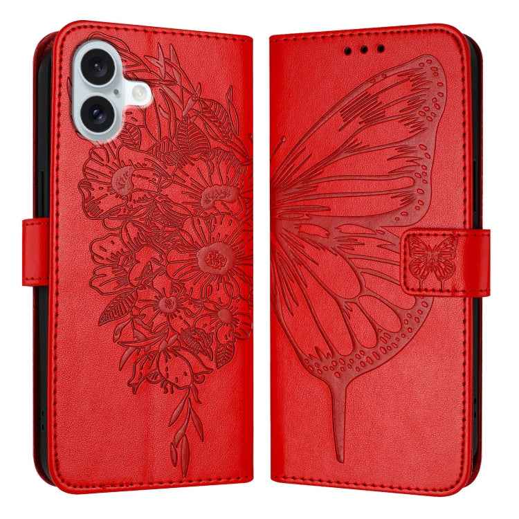 Embossed Butterfly Leather Phone Case, For iPhone 16 Pro, For iPhone 16 Plus, For iPhone 16, For iPhone 15 Pro Max, For iPhone 15 Pro, For iPhone 15 Plus