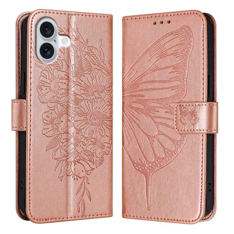 Embossed Butterfly Leather Phone Case, For iPhone 16 Pro, For iPhone 16 Plus, For iPhone 16, For iPhone 15 Pro Max, For iPhone 15 Pro, For iPhone 15 Plus
