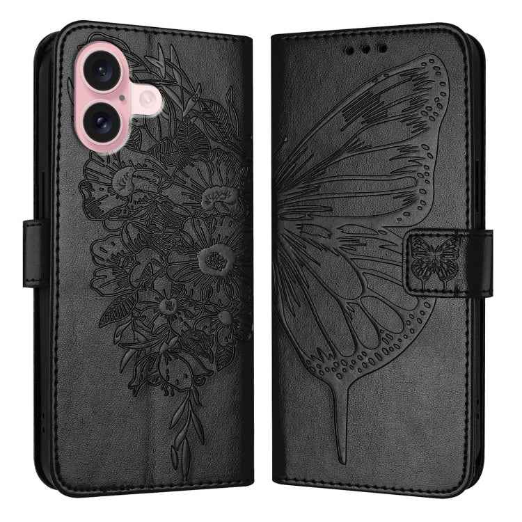 Embossed Butterfly Leather Phone Case, For iPhone 16 Pro, For iPhone 16 Plus, For iPhone 16, For iPhone 15 Pro Max, For iPhone 15 Pro, For iPhone 15 Plus
