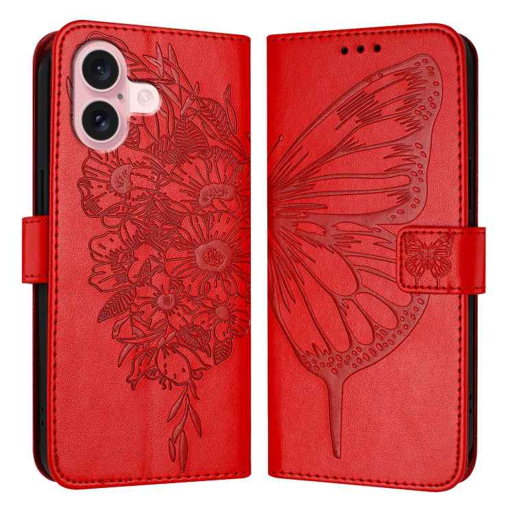 Embossed Butterfly Leather Phone Case, For iPhone 16 Pro, For iPhone 16 Plus, For iPhone 16, For iPhone 15 Pro Max, For iPhone 15 Pro, For iPhone 15 Plus