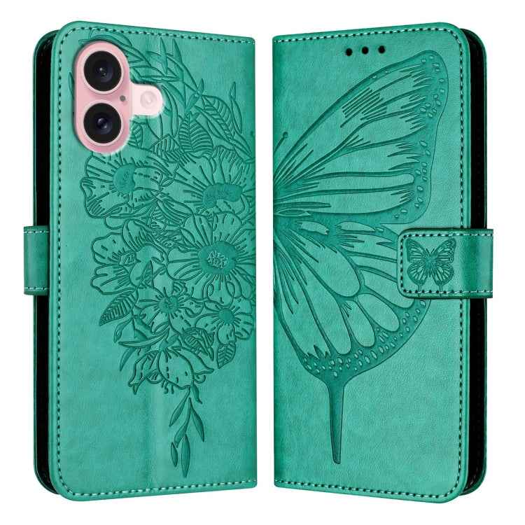 Embossed Butterfly Leather Phone Case, For iPhone 16 Pro, For iPhone 16 Plus, For iPhone 16, For iPhone 15 Pro Max, For iPhone 15 Pro, For iPhone 15 Plus