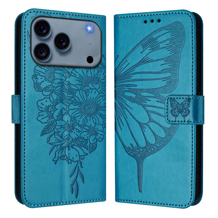 Embossed Butterfly Leather Phone Case, For iPhone 18 Pro / 17 Pro, For iPhone 18 Pro Max / 17 Pro Max, For iPhone 17e / 16e, For iPhone 17, For iPhone Air, For iPhone 16 Pro Max