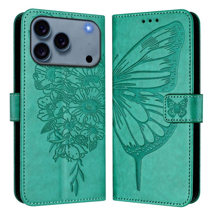 Embossed Butterfly Leather Phone Case, For iPhone 18 Pro / 17 Pro, For iPhone 18 Pro Max / 17 Pro Max, For iPhone 17e / 16e, For iPhone 17, For iPhone Air, For iPhone 16 Pro Max