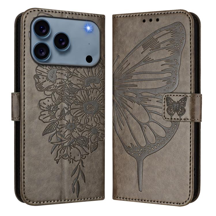 Embossed Butterfly Leather Phone Case, For iPhone 18 Pro / 17 Pro, For iPhone 18 Pro Max / 17 Pro Max, For iPhone 17e / 16e, For iPhone 17, For iPhone Air, For iPhone 16 Pro Max