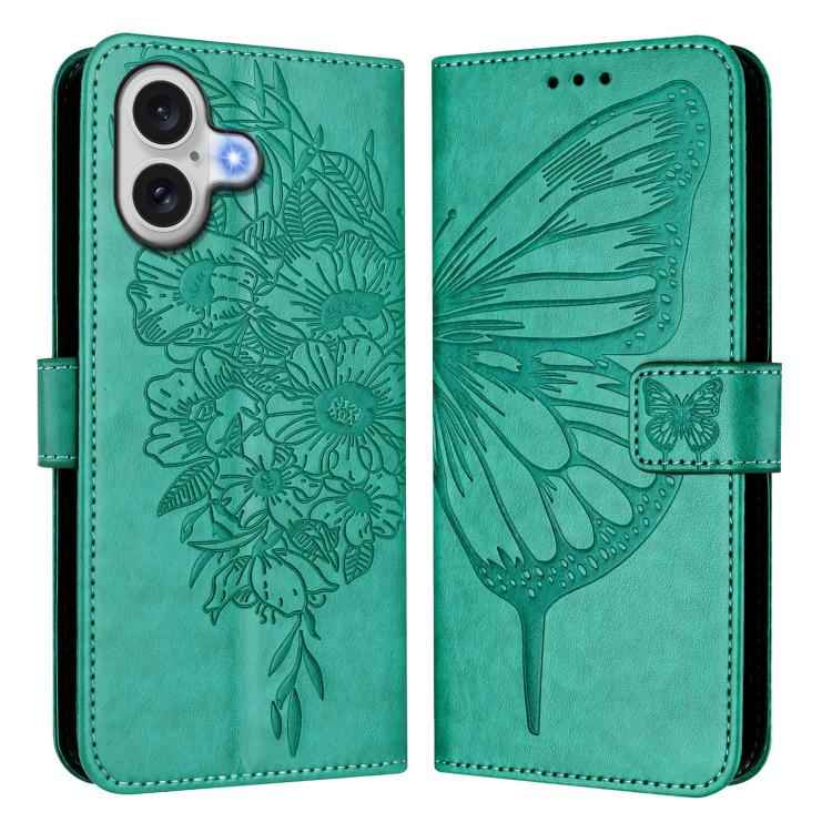 Embossed Butterfly Leather Phone Case, For iPhone 17e / 16e, For iPhone 17 Pro Max, For iPhone 17 Pro, For iPhone 17, For iPhone Air, For iPhone 16 Pro Max