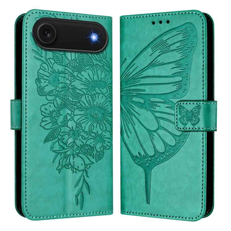 Embossed Butterfly Leather Phone Case, For iPhone 17e / 16e, For iPhone 17 Pro Max, For iPhone 17 Pro, For iPhone 17, For iPhone Air, For iPhone 16 Pro Max