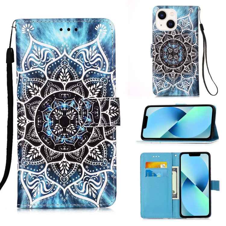 Colored Drawing Pattern Plain Weave Leather Phone Case