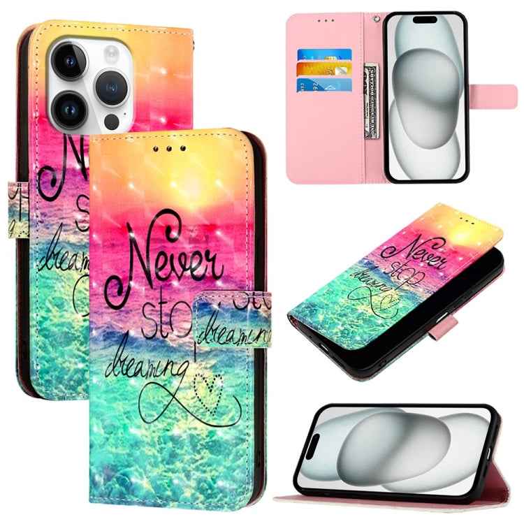 3D Painting Horizontal Flip Leather Phone Case, For iPhone 16 Pro, For iPhone 16 Plus, For iPhone 16, For iPhone 15 Pro Max, For iPhone 15 Pro, For iPhone 15 Plus