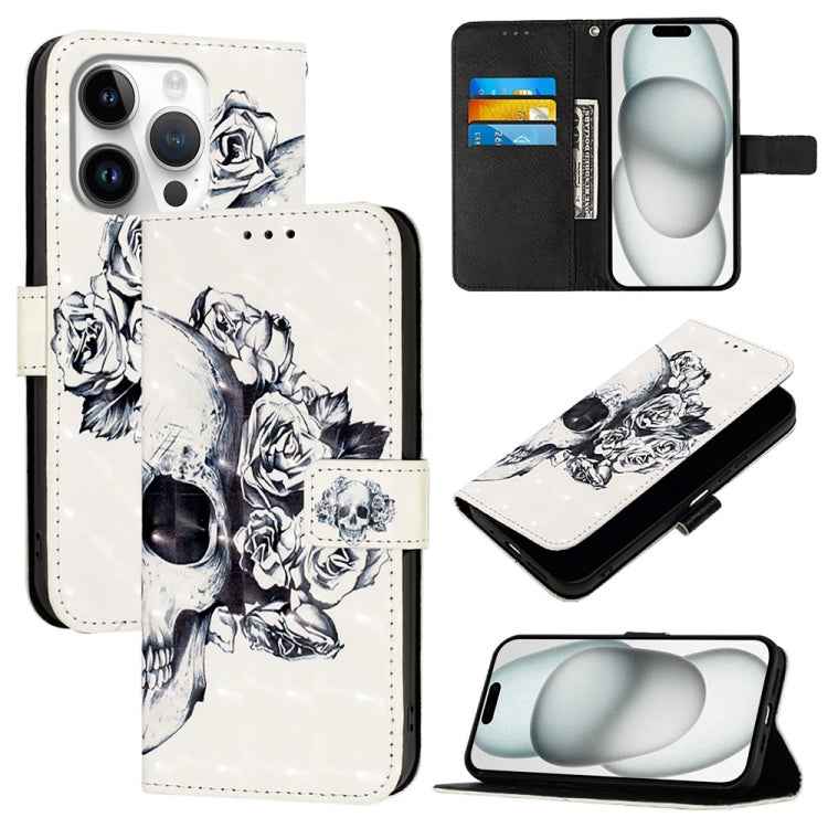 3D Painting Horizontal Flip Leather Phone Case, For iPhone 16 Pro, For iPhone 16 Plus, For iPhone 16, For iPhone 15 Pro Max, For iPhone 15 Pro, For iPhone 15 Plus