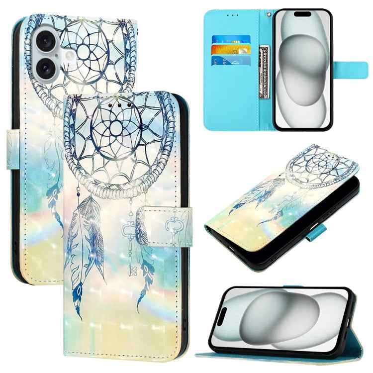 3D Painting Horizontal Flip Leather Phone Case, For iPhone 16 Pro, For iPhone 16 Plus, For iPhone 16, For iPhone 15 Pro Max, For iPhone 15 Pro, For iPhone 15 Plus
