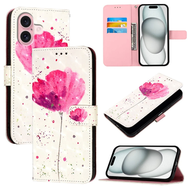 3D Painting Horizontal Flip Leather Phone Case, For iPhone 16 Pro, For iPhone 16 Plus, For iPhone 16, For iPhone 15 Pro Max, For iPhone 15 Pro, For iPhone 15 Plus