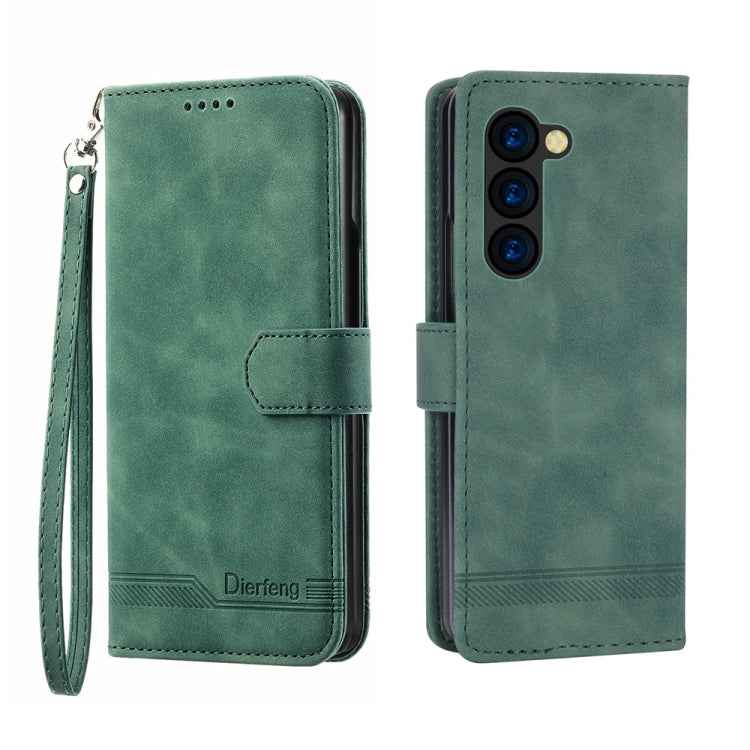 Dierfeng Dream Line TPU + PU Leather Phone Case, For Samsung Galaxy Z Flip6 / Flip7 FE, For Samsung Galaxy Z Fold6, For Samsung Galaxy Z Fold5, For Samsung Galaxy Z Flip5