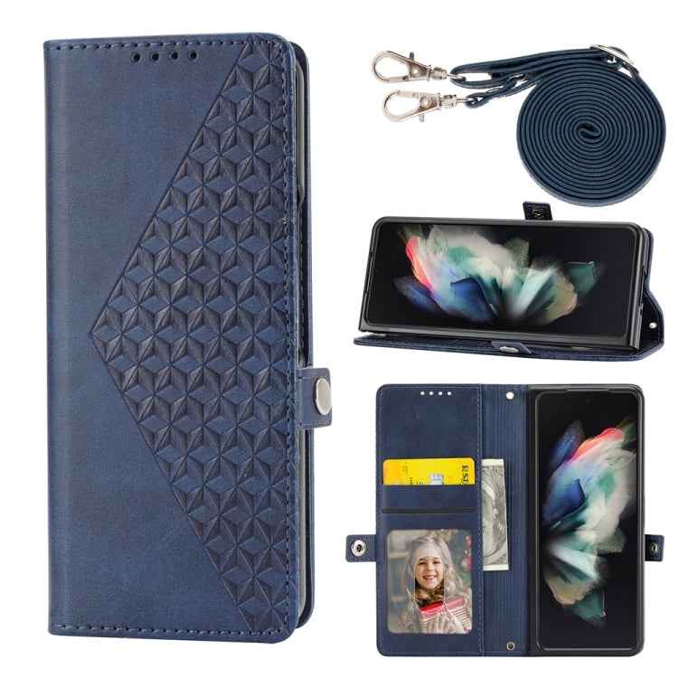 Cubic Grid Calf Texture Magnetic Leather Phone Case, For Samsung Galaxy Z Flip6 / Flip7 FE, For Samsung Galaxy Z Fold6, For Samsung Galaxy Z Fold5, For Samsung Galaxy Z Flip5