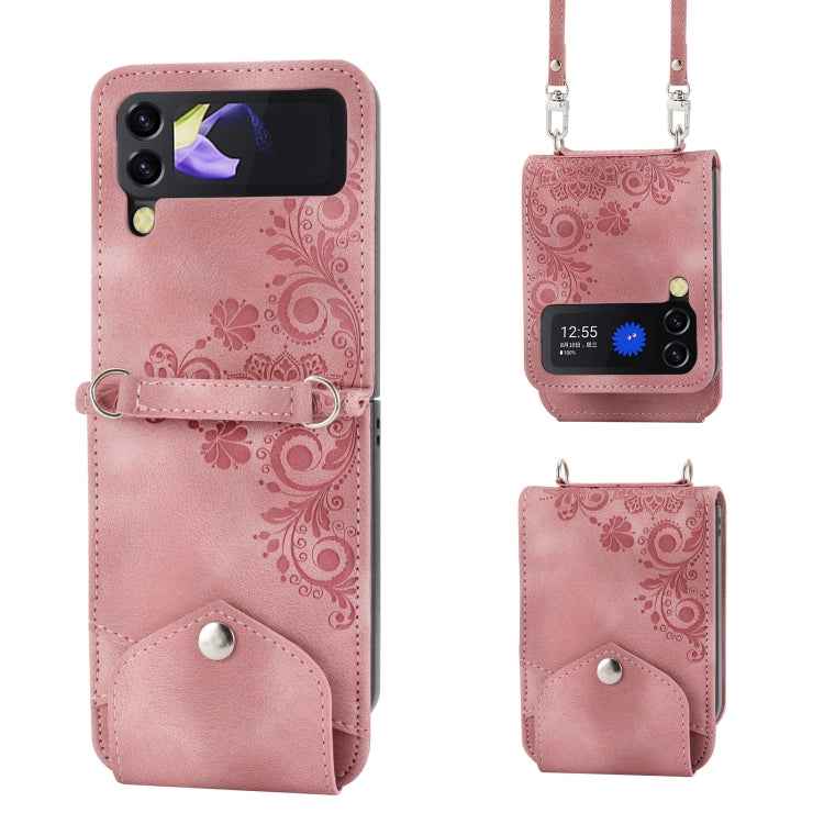 Skin Feel Flowers Embossed Wallet Leather Phone Case, For Samsung Galaxy Z Flip6 / Flip7 FE, For Samsung Galaxy Z Fold6, For Samsung Galaxy Z Fold5, For Samsung Galaxy Z Flip5