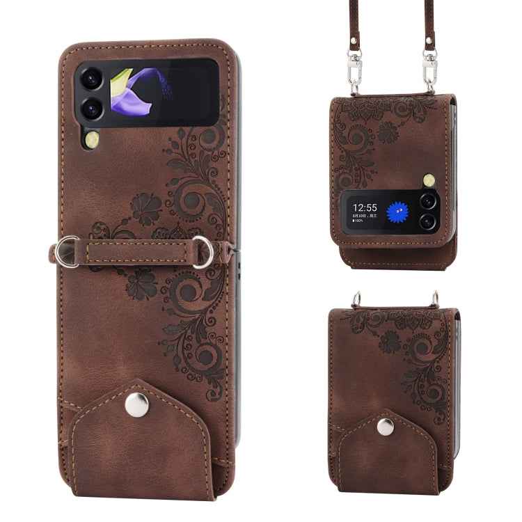 Skin Feel Flowers Embossed Wallet Leather Phone Case, For Samsung Galaxy Z Flip6 / Flip7 FE, For Samsung Galaxy Z Fold6, For Samsung Galaxy Z Fold5, For Samsung Galaxy Z Flip5