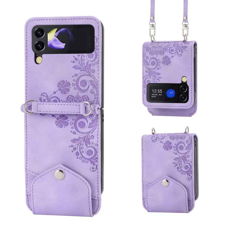 Skin Feel Flowers Embossed Wallet Leather Phone Case, For Samsung Galaxy Z Flip6 / Flip7 FE, For Samsung Galaxy Z Fold6, For Samsung Galaxy Z Fold5, For Samsung Galaxy Z Flip5