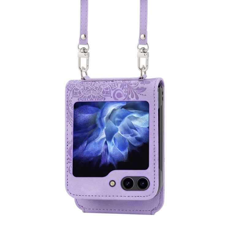 Skin Feel Flowers Embossed Wallet Leather Phone Case, For Samsung Galaxy Z Flip6 / Flip7 FE, For Samsung Galaxy Z Fold6, For Samsung Galaxy Z Fold5, For Samsung Galaxy Z Flip5