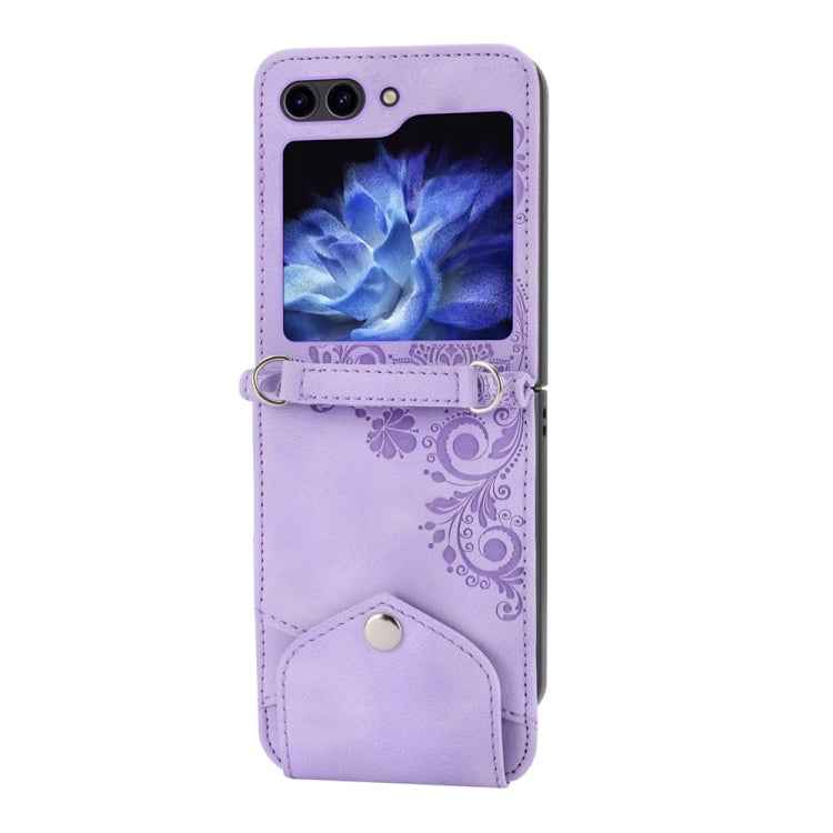 Skin Feel Flowers Embossed Wallet Leather Phone Case, For Samsung Galaxy Z Flip6 / Flip7 FE, For Samsung Galaxy Z Fold6, For Samsung Galaxy Z Fold5, For Samsung Galaxy Z Flip5