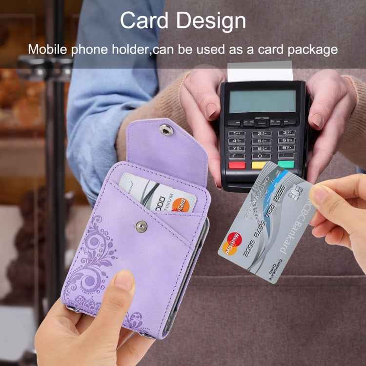 Skin Feel Flowers Embossed Wallet Leather Phone Case, For Samsung Galaxy Z Flip6 / Flip7 FE, For Samsung Galaxy Z Fold6, For Samsung Galaxy Z Fold5, For Samsung Galaxy Z Flip5