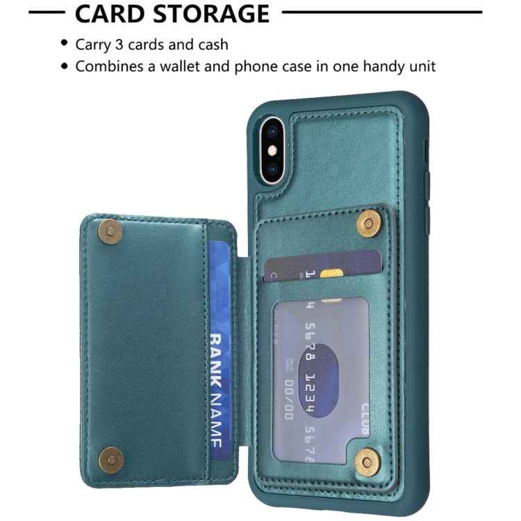 Grid Card Slot Holder Phone Case, For iPhone XS Max, For iPhone 8 Plus / 7 Plus
