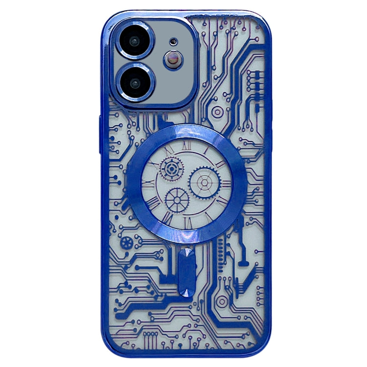 Electroplated Circuit Board Pattern MagSafe Phone Case, For iPhone 13, For iPhone 12, For iPhone 12 Pro Max, For iPhone 12 Pro, For iPhone 11 Pro Max, For iPhone 11