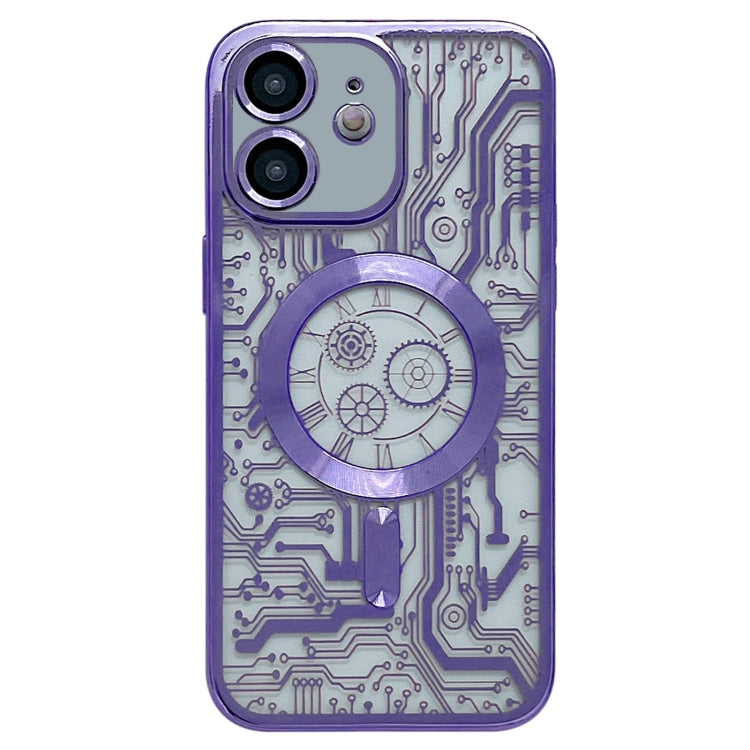 Electroplated Circuit Board Pattern MagSafe Phone Case, For iPhone 13, For iPhone 12, For iPhone 12 Pro Max, For iPhone 12 Pro, For iPhone 11 Pro Max, For iPhone 11