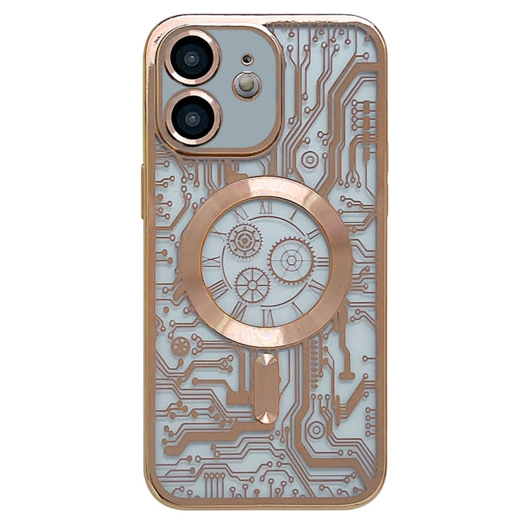 Electroplated Circuit Board Pattern MagSafe Phone Case, For iPhone 13, For iPhone 12, For iPhone 12 Pro Max, For iPhone 12 Pro, For iPhone 11 Pro Max, For iPhone 11
